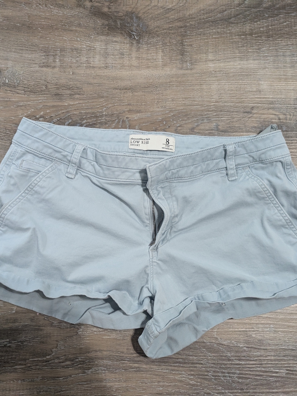 Abercrombie & Fitch Light Blue Low-Rise Jean Shorts